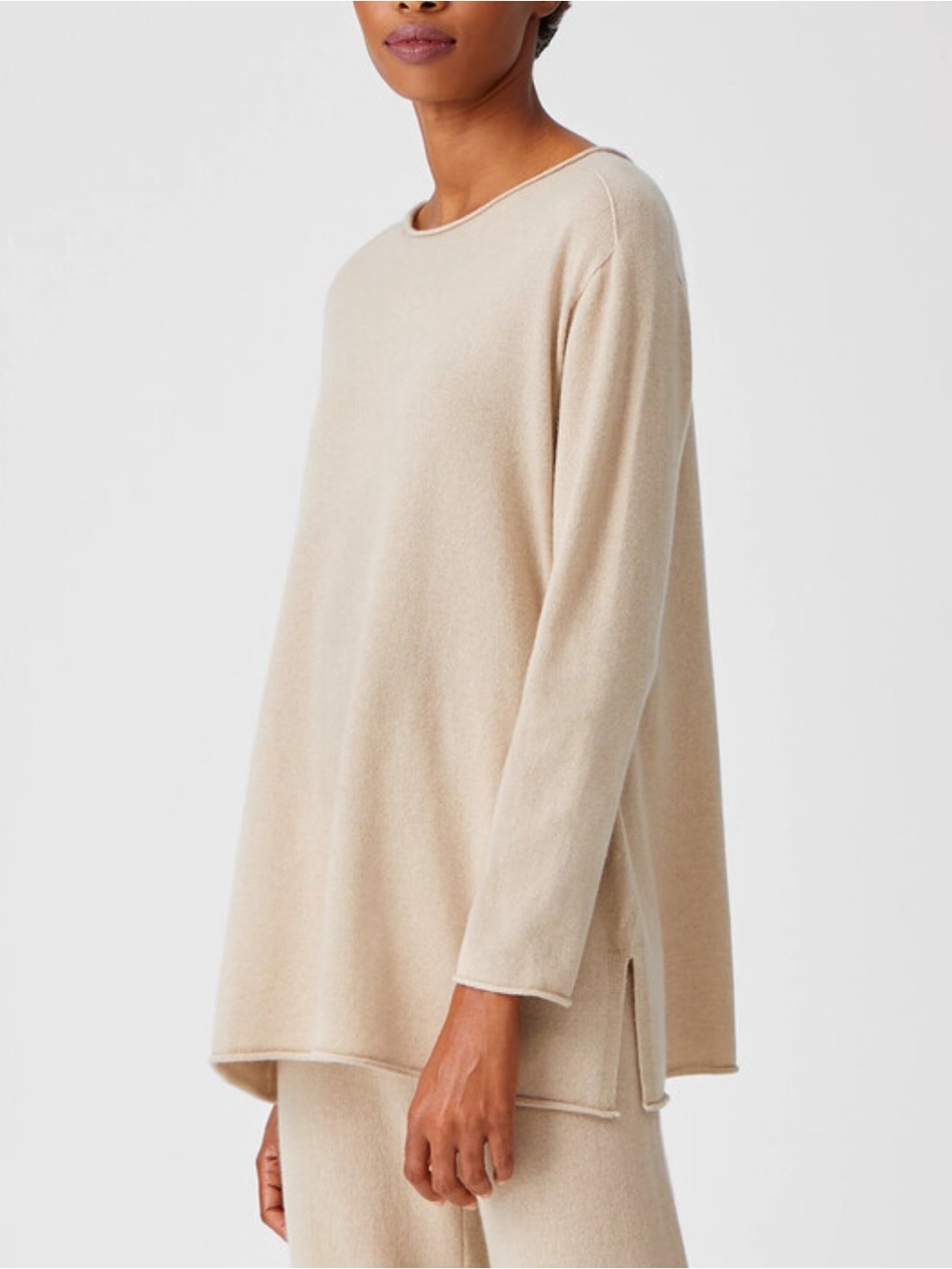 NWT Eileen Fisher Italian Cashmere Crew Neck Tnuic